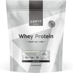 Amfit Nutrition Proteína de Suero Lácteo, Sabor Chocolate Blanco