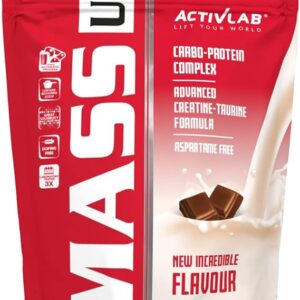 ACTIVLAB - MASS UP 3 Kg - Proteína Suero de Leche con Creatina y Taurina en Polvo, Sabor Chocolate 