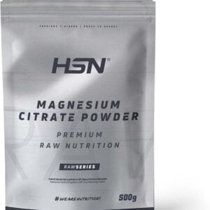Citrato de Magnesio en Polvo de HSN | 500 gr = 250 Tomas por Envase | 310mg de Magnesio por Dosis Diaria | Sin Sabor 100% Puro, Sin Añadidos ni Excipientes | No-GMO, Vegano, Sin Gluten