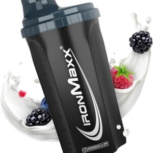 IronMaxx Protein Shaker - antracita 700ml | Mezclador de proteínas con tapa de rosca, tamiz & escala de medición | a prueba de fugas, apto para lavavajillas y sin plastificantes BPA ni DEHP