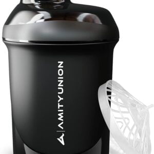 Sin BPA, Con escala para batidos cremosos de proteína de suero de leche en polvo, Concentrados de proteína BCAA en negro deluxe