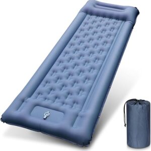 Colchón Hinchable, Esterilla Camping Gruesa Colchoneta Hinchable de Camping con Bomba de Aire Integrada para Acampada, Senderismo, Mochilero, Playa