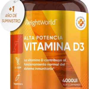 Vitamina D3 4000 UI con 400 Comprimidos de Alta Dosis | Para Huesos, Articulaciones y Sistema Inmune | +1 año de Suministro de Colecalciferol Natural Complemento Alimenticio Vegetariano y Sin Gluten