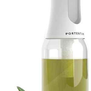 PORTENTUM Pulverizador aceite spray de 300 ml, apto para freidora de aire y multiusos, spray aceite de cocina antigoteo, aceitera con dispensador, accesorios freidora sin aceite (Blanco)