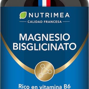 Nutrimea Bisglicinato de Magnesio y Vitamina B6 | Reduce Estrés Fatiga | Vegano Sin Gluten Sin Lactosa | Alta Absorción y Asimilación | Biodisponible | Cápsulas Vegetales