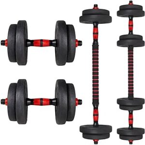 ALLinLIFE Mancuernas Ajustables 10/15/20/30/40/50KG, Juego de Pesas Multifunción con Pesas Barra Recta y Mangos Antideslizantes, Pesas Ajustables para Musculación y Fitness Gimnasio en Casa